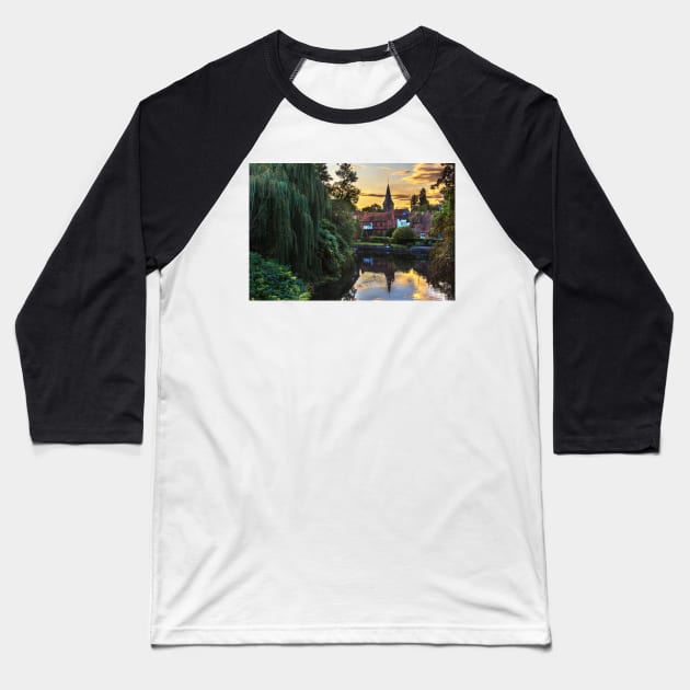 Early Evening Whitchurch on Thames Baseball T-Shirt by IanWL